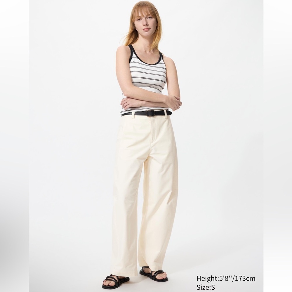 Uniqlo Jersey Barrel Pants White/Cream